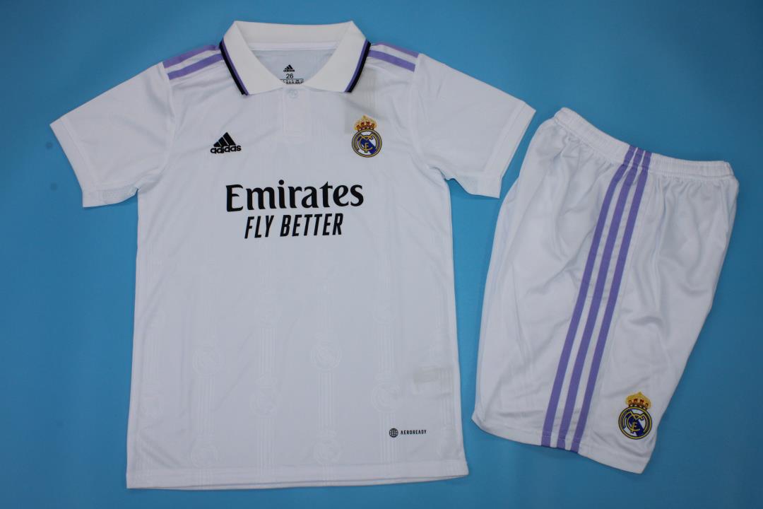 Kids-Real Madrid 22/23 Home Soccer Jersey